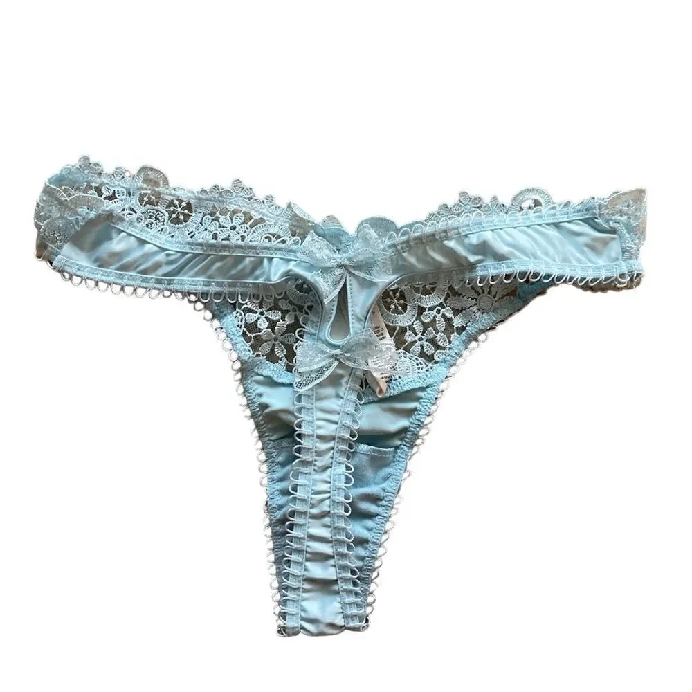 For Love and Lemons Flower thong in Blue Size XXS NWOT